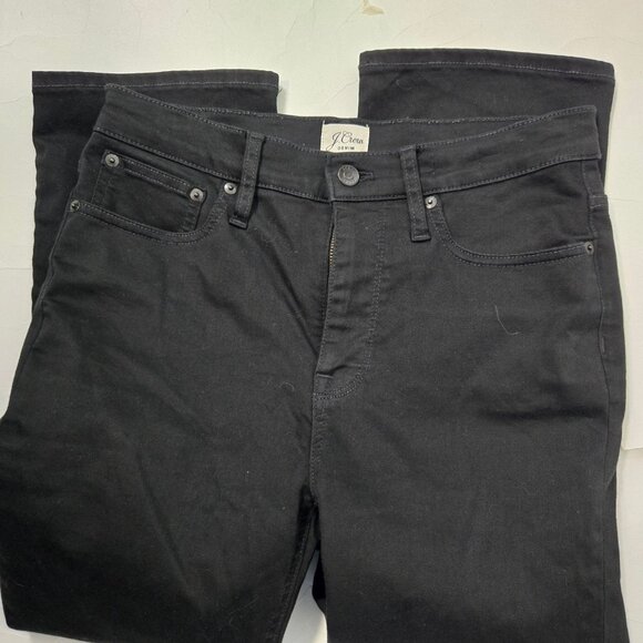 J.Crew Size 29 Petite 9" Billie Demi Boot Crop Jeans in Stay Black Wash Stretchy - Picture 6 of 12